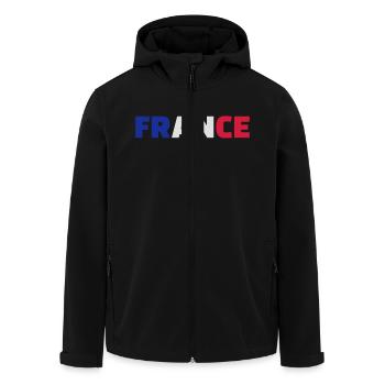 Frankreich - Recycelte Männer Softshell-Jacke von Stanley/Stella - Schwarz - Vorne - AI Model Male 185 light (185cm)