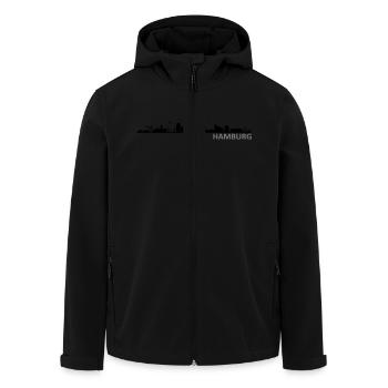 Skyline - Hamburg - Recycelte Männer Softshell-Jacke von Stanley/Stella - Schwarz - Vorne - AI Model Male 185 light (185cm)