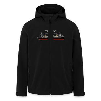 Titanic - Men’s Recycled Softshell Jacket by Stanley/Stella - black - Front - AI Model Male 185 light (185cm)