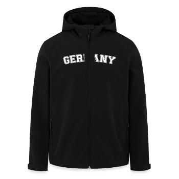 Germany - Men’s Recycled Softshell Jacket by Stanley/Stella - black - Front - AI Model Male 185 light (185cm)