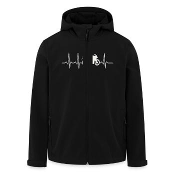 Battement de cœur de moto – Ligne d’impulsion ECG - Veste softshell homme en polyester recyclé Stanley/Stella - noir - Devant - AI Model Male 185 light (185cm)