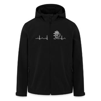 SR500 XT500 Heartbeat weiß - Recycelte Männer Softshell-Jacke von Stanley/Stella - Schwarz - Vorne - AI Model Male 185 light (185cm)