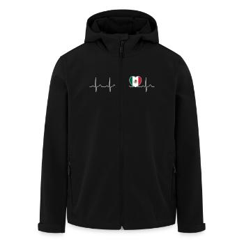Mexico Herzschlag Fußball Fussball Flagge Soccer - Recycelte Männer Softshell-Jacke von Stanley/Stella - Schwarz - Vorne - AI Model Male 185 light (185cm)