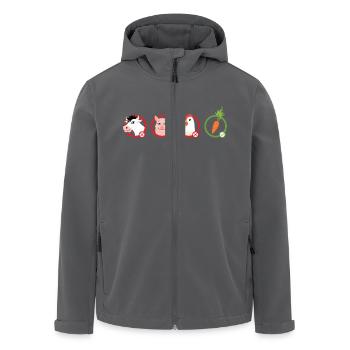 Cute Animals Illustration | Go Vegan - Veste softshell homme en polyester recyclé Stanley/Stella - noir - Devant - AI Model Male 185 light (185cm)