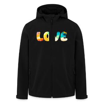 LOVE - Recycelte Männer Softshell-Jacke von Stanley/Stella - Schwarz - Vorne - AI Model Male 185 light (185cm)