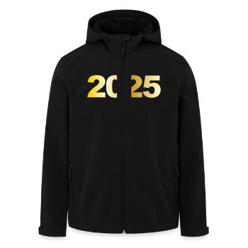 2025 Jahrgang Geschenk - Recycelte Männer Softshell-Jacke von Stanley/Stella - Schwarz - Vorne - AI Model Male 185 light (185cm)