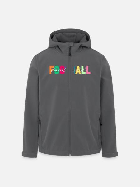 Football couleurs - cadeau amateur de football - Veste softshell homme en polyester recyclé Stanley/Stella - noir