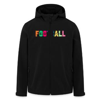 Football couleurs - cadeau amateur de football - Veste softshell homme en polyester recyclé Stanley/Stella - noir - Devant - AI Model Male 185 light (185cm)