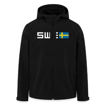 Schweden - Recycelte Männer Softshell-Jacke von Stanley/Stella - Schwarz - Vorne - AI Model Male 185 light (185cm)