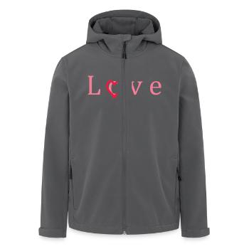 LOVE – Herz voller Liebe - Recycelte Männer Softshell-Jacke von Stanley/Stella - Schwarz - Vorne - AI Model Male 185 light (185cm)