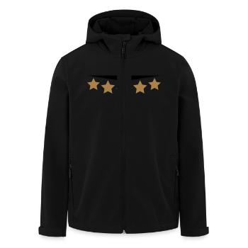 5 Sterne mit Textlinie - Recycelte Männer Softshell-Jacke von Stanley/Stella - Schwarz - Vorne - AI Model Male 185 light (185cm)