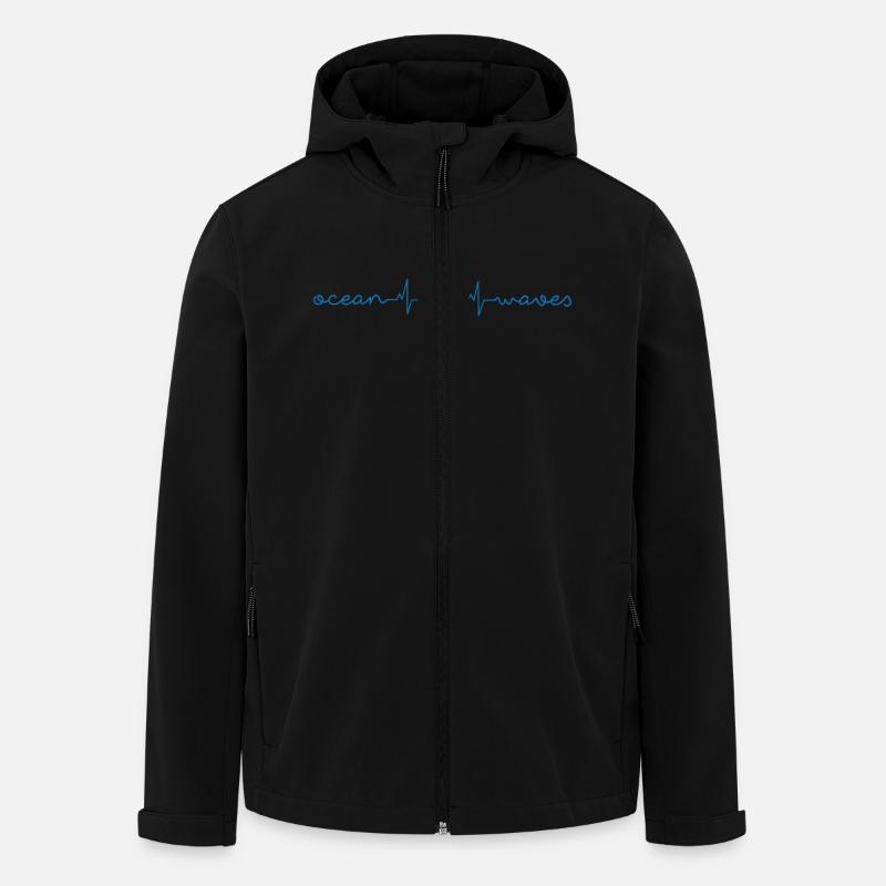 Surfer / Surfing: ocean - waves - Men’s Recycled Softshell Jacket by Stanley/Stella - black