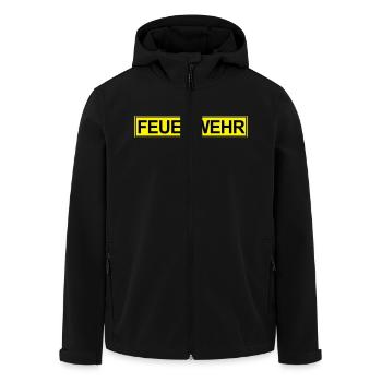 Feuerwehr Neon klein - Recycelte Männer Softshell-Jacke von Stanley/Stella - Schwarz - Vorne - AI Model Male 185 light (185cm)