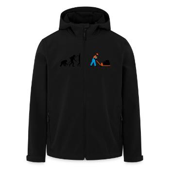 evolution_lagerist_hubwagen_09_201603_3c - Recycelte Männer Softshell-Jacke von Stanley/Stella - Schwarz - Vorne - AI Model Male 185 light (185cm)