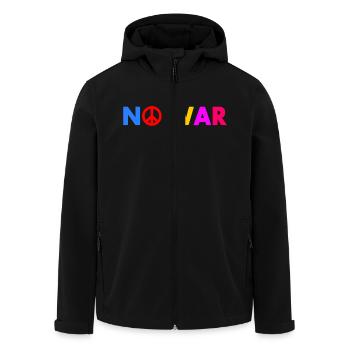 No war - Men’s Recycled Softshell Jacket by Stanley/Stella - black - Front - AI Model Male 185 light (185cm)