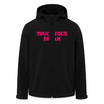 touch you dream - Men’s Recycled Softshell Jacket by Stanley/Stella - black - Front - AI Model Male 185 light (185cm)