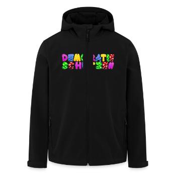AfD stoppen gegen rechts Demokratie Vielfalt links - Recycelte Männer Softshell-Jacke von Stanley/Stella - Schwarz - Vorne - AI Model Male 185 light (185cm)