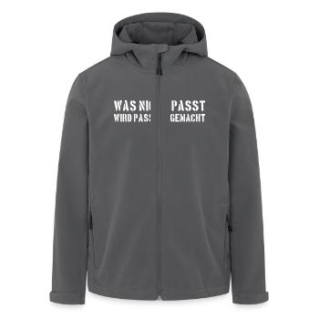 Was nicht passt wird passend gemacht - Handwerker - Recycelte Männer Softshell-Jacke von Stanley/Stella - Schwarz - Vorne - AI Model Male 185 light (185cm)
