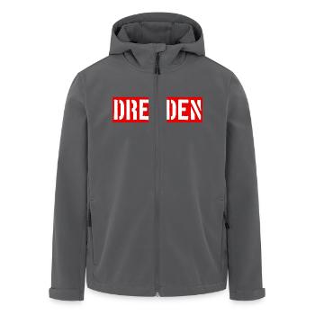 Dresden - Freistaat Sachsen - Recycelte Männer Softshell-Jacke von Stanley/Stella - Schwarz - Vorne - AI Model Male 185 light (185cm)