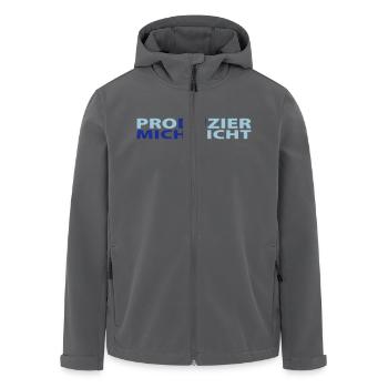 producibility not ME - Men’s Recycled Softshell Jacket by Stanley/Stella - black - Front - AI Model Male 185 light (185cm)