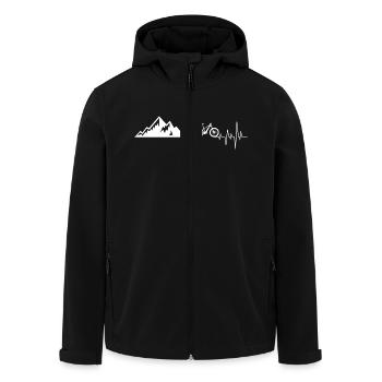 Herzschlag berge fahrrad weiß - Recycelte Männer Softshell-Jacke von Stanley/Stella - Schwarz - Vorne - AI Model Male 185 light (185cm)