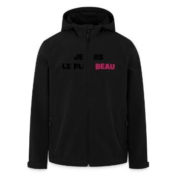 I am the most beautiful - Men’s Recycled Softshell Jacket by Stanley/Stella - black - Front - AI Model Male 185 light (185cm)