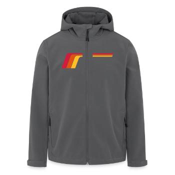 Retro Stripes - Recycelte Männer Softshell-Jacke von Stanley/Stella - Schwarz - Vorne - AI Model Male 185 light (185cm)