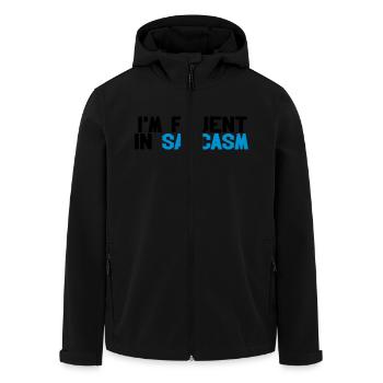 Fluent in sarcasm - Veste softshell homme en polyester recyclé Stanley/Stella - noir - Devant - AI Model Male 185 light (185cm)