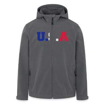 usa02 - Veste softshell homme en polyester recyclé Stanley/Stella - noir - Devant - AI Model Male 185 light (185cm)