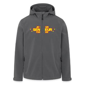 Sénateur / Sénat / Parlement / Politique Sénatrice - Veste softshell homme en polyester recyclé Stanley/Stella - noir - Devant - AI Model Male 185 light (185cm)