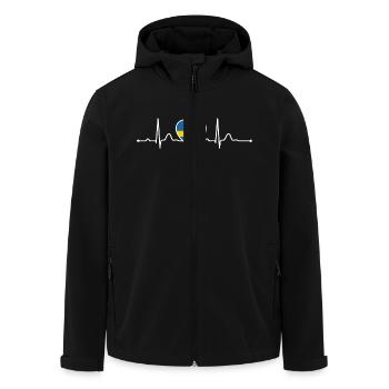 Schweden Herzlinie Herzschlag Skandinavien Urlaub - Recycelte Männer Softshell-Jacke von Stanley/Stella - Schwarz - Vorne - AI Model Male 185 light (185cm)