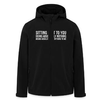 assis à côté de toi à ne rien faire - Veste softshell homme en polyester recyclé Stanley/Stella - noir - Devant - AI Model Male 185 light (185cm)