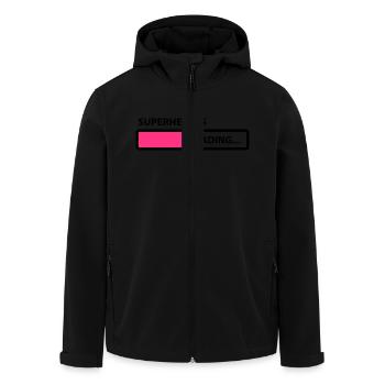 superhero is loading - Men’s Recycled Softshell Jacket by Stanley/Stella - black - Front - AI Model Male 185 light (185cm)