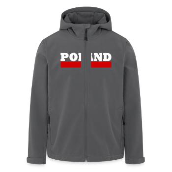 Poland flag - Polska flag - Men’s Recycled Softshell Jacket by Stanley/Stella - black - Front - AI Model Male 185 light (185cm)