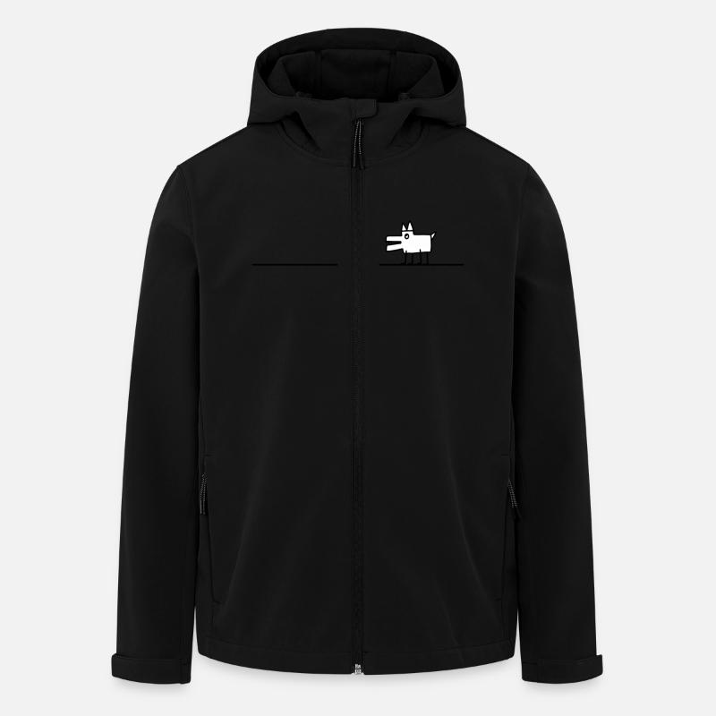 Witziger Hund - Recycelte Männer Softshell-Jacke von Stanley/Stella - Schwarz