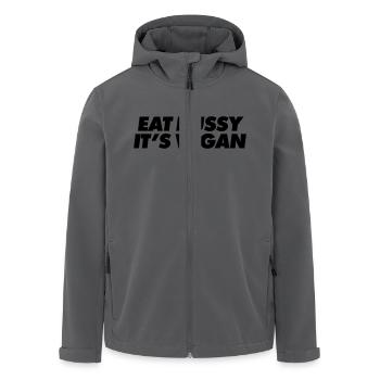 eat pussy it's vegan - Recycelte Männer Softshell-Jacke von Stanley/Stella - Schwarz - Vorne - AI Model Male 185 light (185cm)