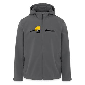 Skyline - Küste Borkum - Recycelte Männer Softshell-Jacke von Stanley/Stella - Schwarz - Vorne - AI Model Male 185 light (185cm)