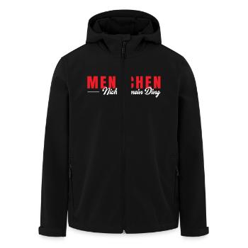 Menschen nicht so meins - Recycelte Männer Softshell-Jacke von Stanley/Stella - Schwarz - Vorne - AI Model Male 185 light (185cm)