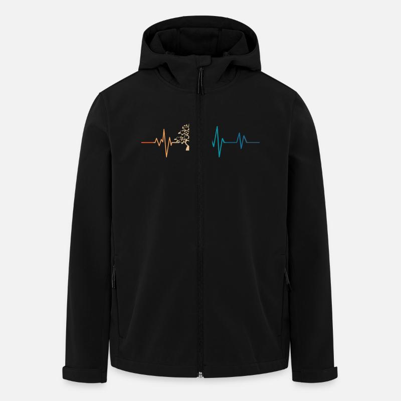 Herzschlag Retro Stammbaum - Recycelte Männer Softshell-Jacke von Stanley/Stella - Schwarz