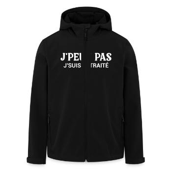 I Can't Humor T-Shirt I'm Retired - Men’s Recycled Softshell Jacket by Stanley/Stella - black - Front - AI Model Male 185 light (185cm)