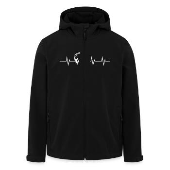 Heartbeat & Headphones - Recycelte Männer Softshell-Jacke von Stanley/Stella - Schwarz - Vorne - AI Model Male 185 light (185cm)