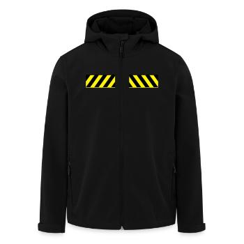 Warning 2 Warnbalken - Recycelte Männer Softshell-Jacke von Stanley/Stella - Schwarz - Vorne - AI Model Male 185 light (185cm)