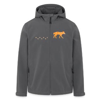 Polygonal Fox with Footprints - Recycelte Männer Softshell-Jacke von Stanley/Stella - Schwarz - Vorne - AI Model Male 185 light (185cm)