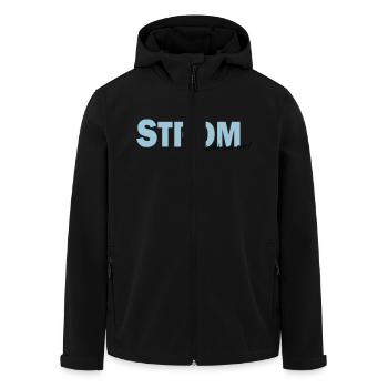 Strom läuft bei mir - Recycelte Männer Softshell-Jacke von Stanley/Stella - Schwarz - Vorne - AI Model Male 185 light (185cm)