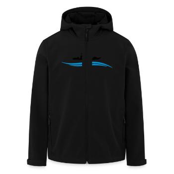 Kanu Wasser - Recycelte Männer Softshell-Jacke von Stanley/Stella - Schwarz - Vorne - AI Model Male 185 light (185cm)