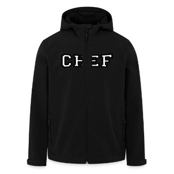 Chef - Men’s Recycled Softshell Jacket by Stanley/Stella - black - Front - AI Model Male 185 light (185cm)