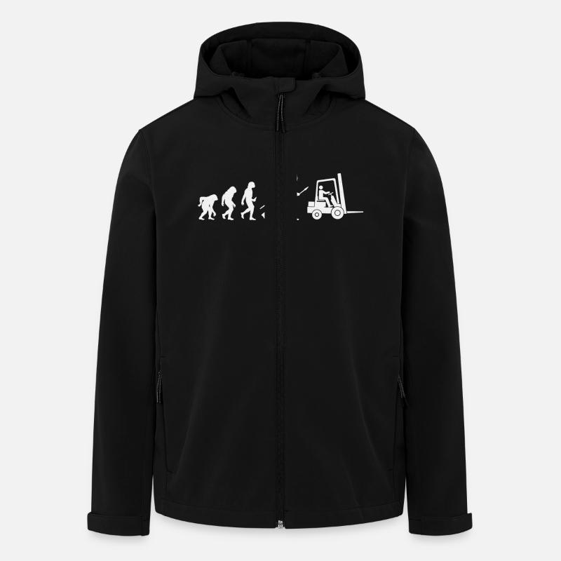 Gabelstapler-Evolution - Recycelte Männer Softshell-Jacke von Stanley/Stella - Schwarz