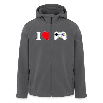 I love gaming - Men’s Recycled Softshell Jacket by Stanley/Stella - black - Front - AI Model Male 185 light (185cm)