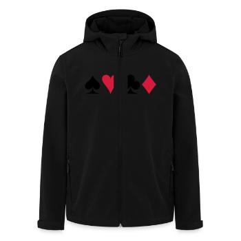 Poker - Recycelte Männer Softshell-Jacke von Stanley/Stella - Schwarz - Vorne - AI Model Male 185 light (185cm)