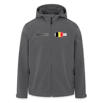 Bannière et drapeau de la Belgique - Veste softshell homme en polyester recyclé Stanley/Stella - charbon - Devant - AI Model Male 185 light (185cm)